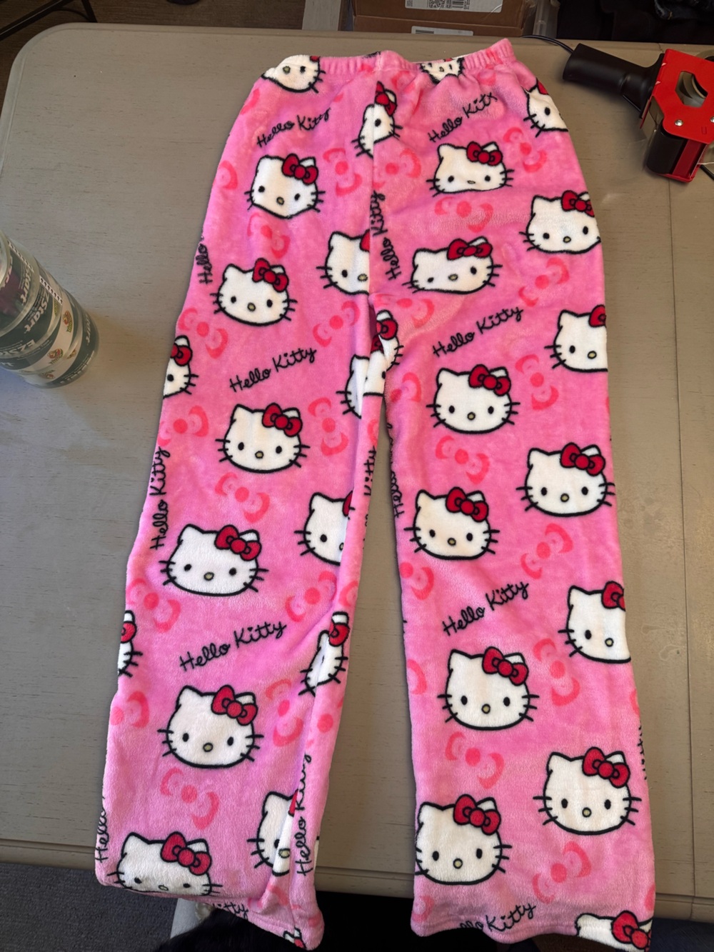 Hello Kitty Pink Fleece Pajama Bottoms for Kids XXL 16